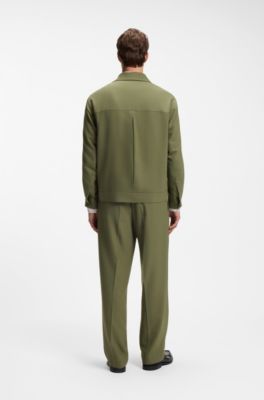 Slim-fit blazer with patch chest pockets, Green