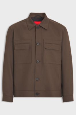 Veste de costume Slim en twill infroissable, Marron