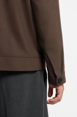 Slim-fit blazer with patch chest pockets, Brown