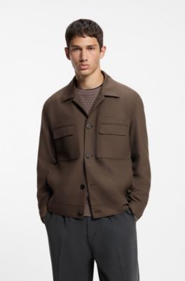 Slim-fit blazer with patch chest pockets, Brown