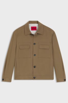 Slim-fit blazer with patch chest pockets, Beige