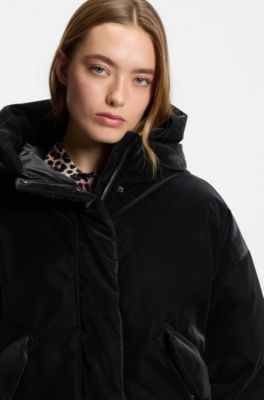 Veste d&eacute;perlante avec poignets &eacute;lastiques logot&eacute;s, Noir