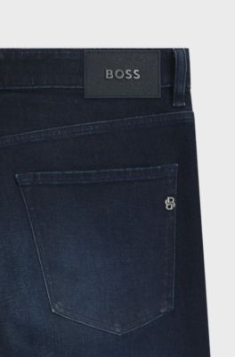 Delaware slim fit-jeans i m&ouml;rkbl&aring; stretchig denim, M&ouml;rkbl&aring;