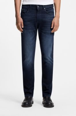Delaware slim fit-jeans i m&ouml;rkbl&aring; stretchig denim, M&ouml;rkbl&aring;