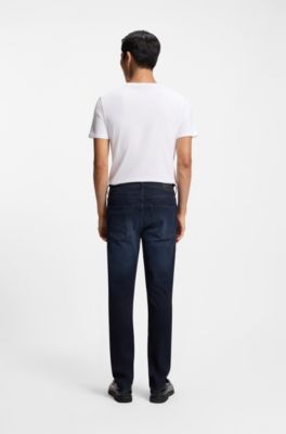 Delaware slim fit-jeans i m&ouml;rkbl&aring; stretchig denim, M&ouml;rkbl&aring;