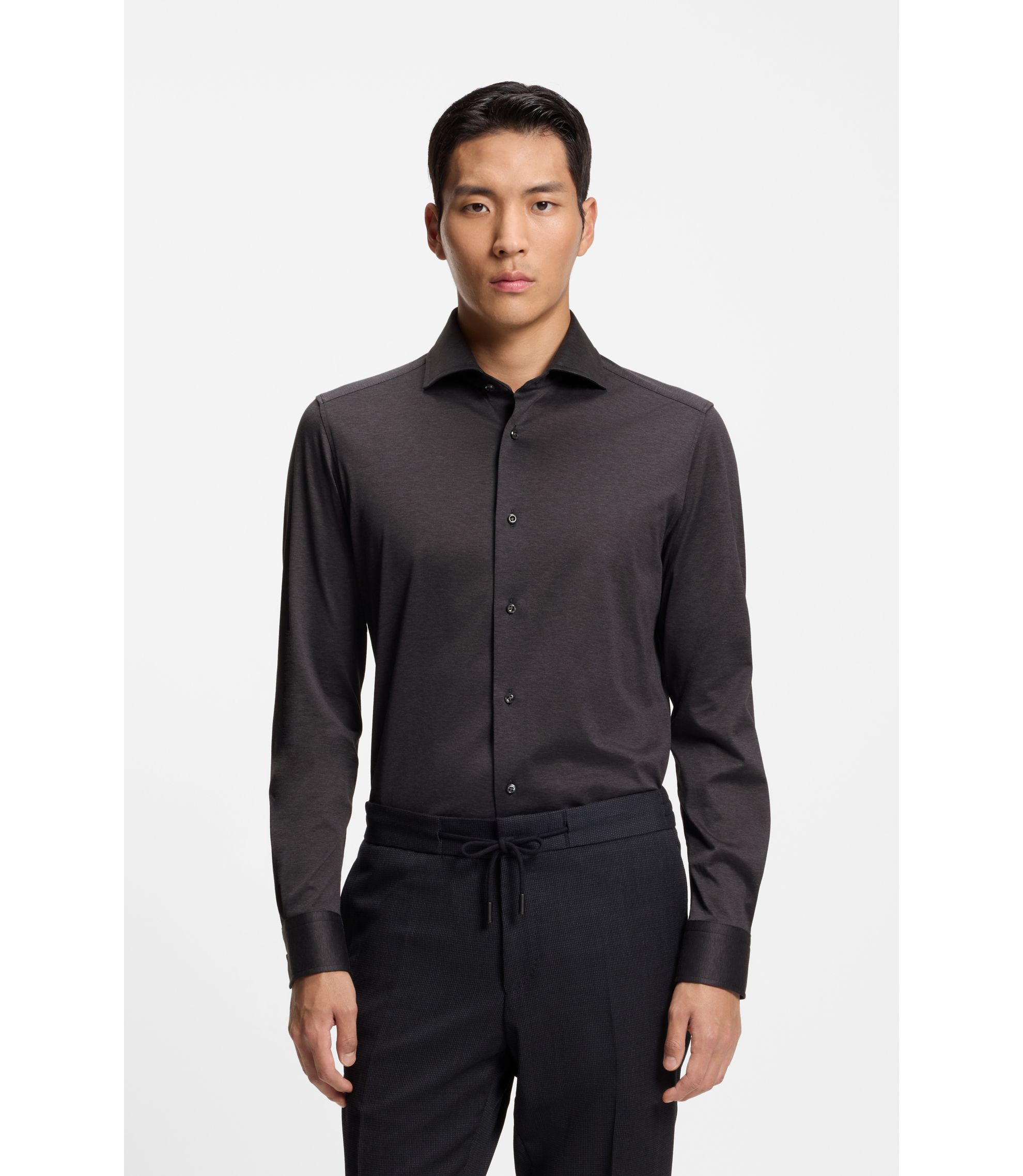 Slim-Fit Hemd aus in Italien gefertigter Baumwolle