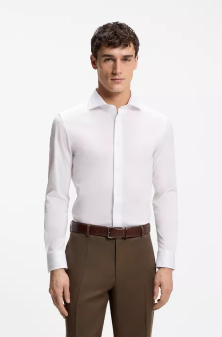 Slim-fit shirt in Italian-made cotton