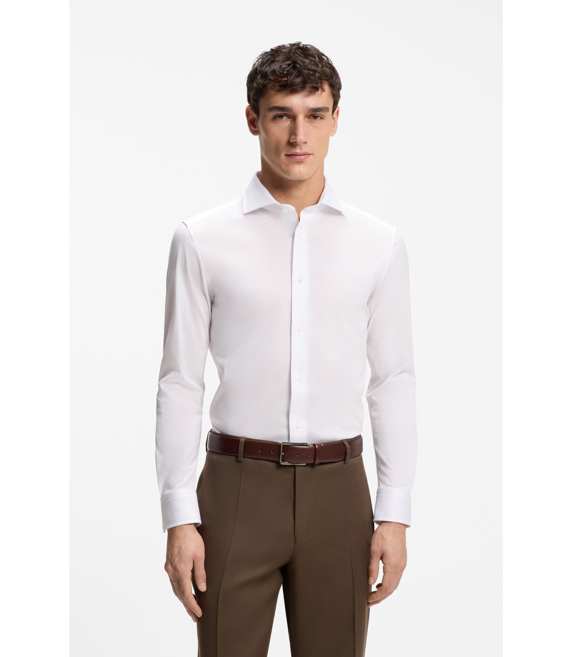 Slim-Fit Hemd aus in Italien gefertigter Baumwolle