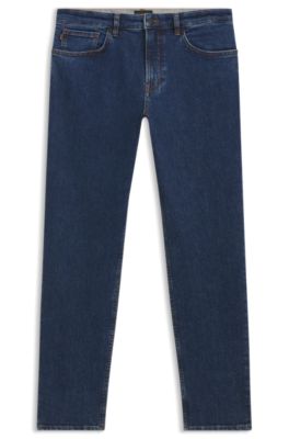 Maine regular-fit jeans in blue stretch denim, Dark Blue