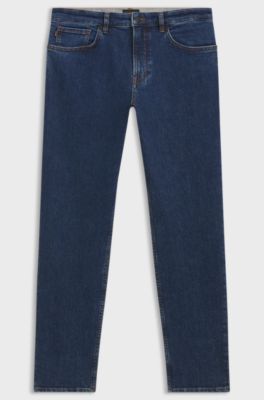 Maine Regular-Fit Jeans aus blauem Stretch-Denim, Dunkelblau