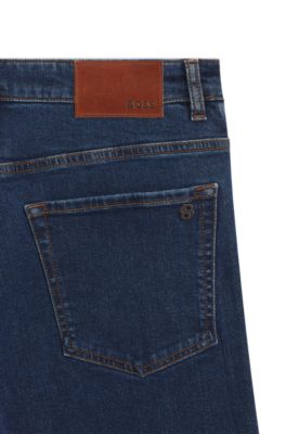 Maine regular-fit jeans in blue stretch denim, Dark Blue
