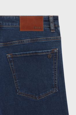 Maine Regular-Fit Jeans aus blauem Stretch-Denim, Dunkelblau