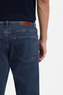 Maine Regular-Fit Jeans aus blauem Stretch-Denim, Dunkelblau
