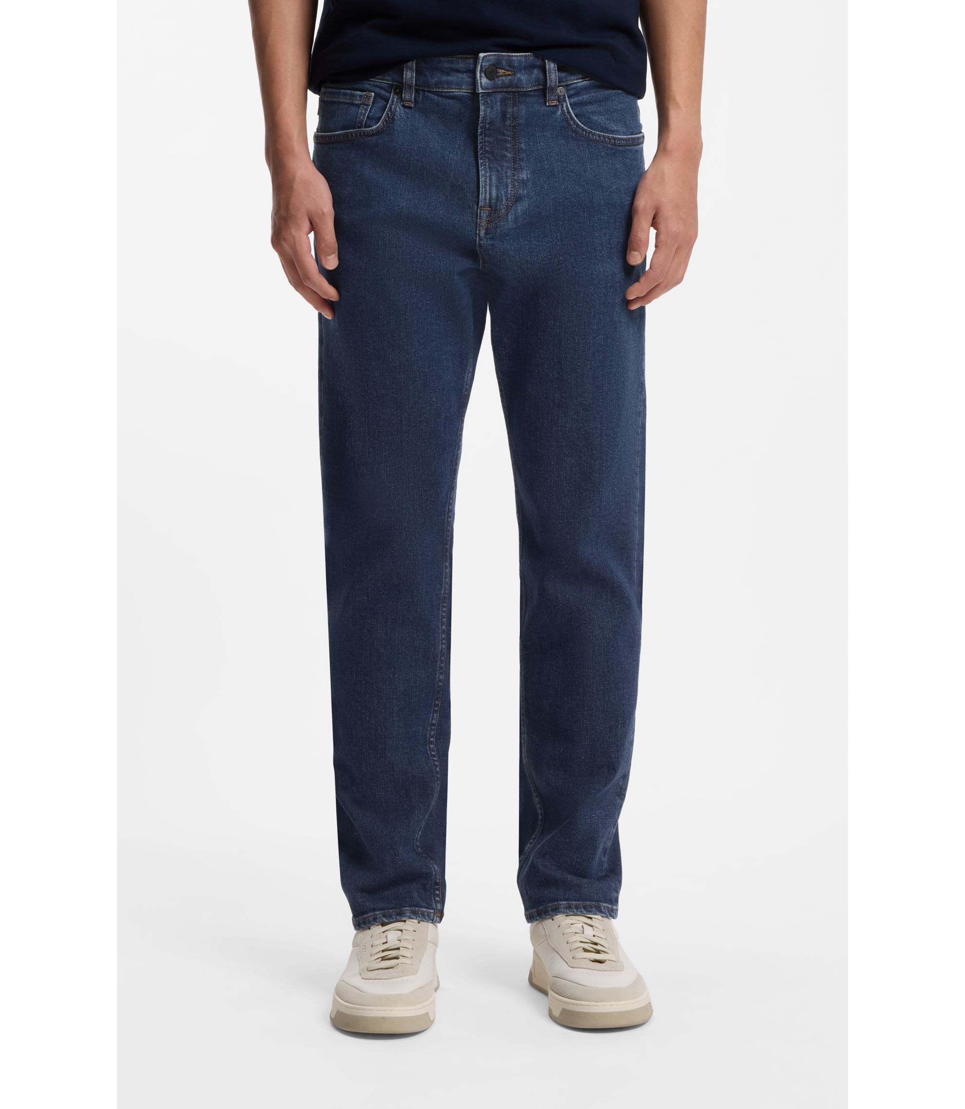 Maine Regular-Fit Jeans aus blauem Stretch-Denim