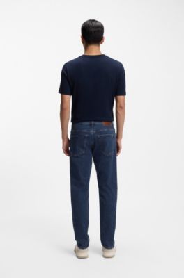 Maine Regular-Fit Jeans aus blauem Stretch-Denim, Dunkelblau