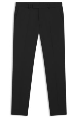 Regular-fit suit trousers in a wool blend, Black