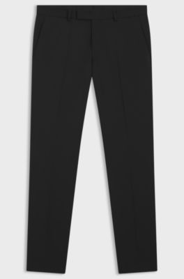 Regular-fit suit trousers in a wool blend, Black