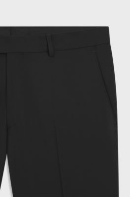 Regular-fit suit trousers in a wool blend, Black