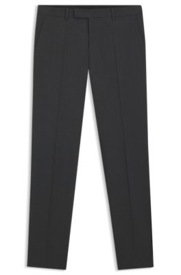 Pantalon de costume Regular Fit en laine m&eacute;lang&eacute;e, Gris sombre