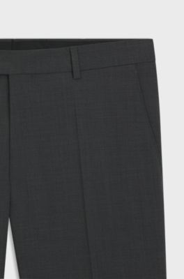 Regular-fit suit trousers in a wool blend, Dark Grey