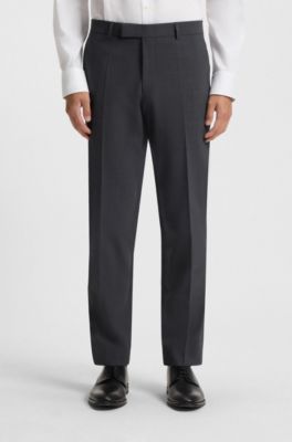 Regular-fit suit trousers in a wool blend, Dark Grey