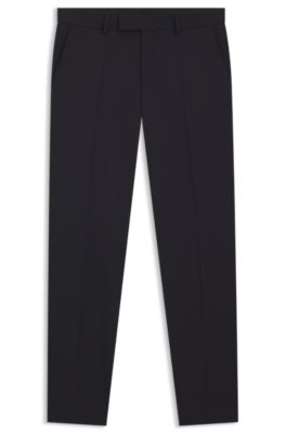 Regular-fit suit trousers in a wool blend, Dark Blue