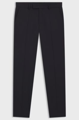 Regular-fit pantalon van een wolmix, Donkerblauw