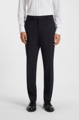 Regular-fit suit trousers in a wool blend, Dark Blue