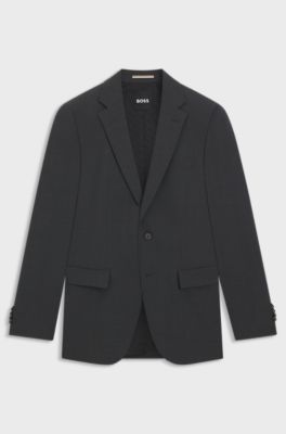 Regular-fit suit jacket in a wool blend, Dark Grey