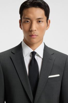 Regular-fit suit jacket in a wool blend, Dark Grey