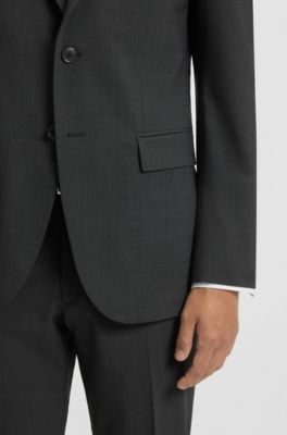 Regular-fit suit jacket in a wool blend, Dark Grey