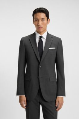 Regular-fit suit jacket in a wool blend, Dark Grey