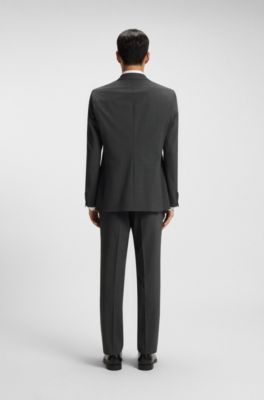 Regular-fit suit jacket in a wool blend, Dark Grey