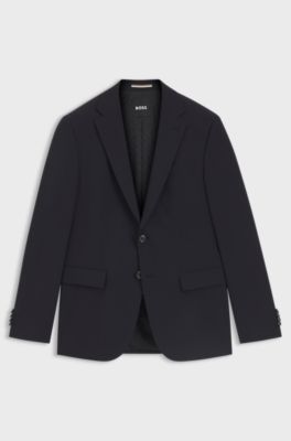 Regular-fit suit jacket in a wool blend, Dark Blue