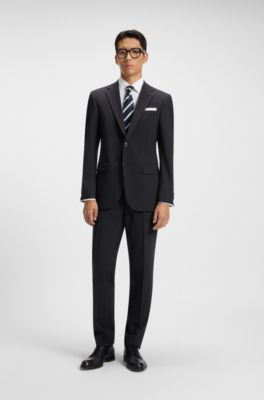 Regular-fit suit jacket in a wool blend, Dark Blue