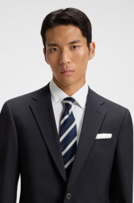 Regular-fit suit jacket in a wool blend, Dark Blue