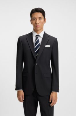 Regular-fit suit jacket in a wool blend, Dark Blue