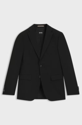 Slim-fit suit jacket in a wool blend, Black