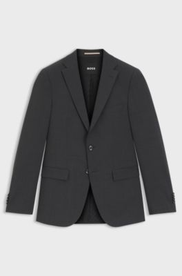 Slim-fit suit jacket in a wool blend, Dark Grey