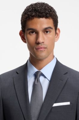 Slim-fit suit jacket in a wool blend, Dark Grey
