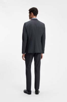 Slim-fit suit jacket in a wool blend, Dark Grey