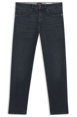 Maine Regular-Fit Jeans aus blauem Super-Stretch-Denim, Dunkelblau