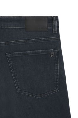Maine Regular-Fit Jeans aus blauem Super-Stretch-Denim, Dunkelblau