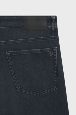 Maine regular-fit jeans in blue super-stretch denim, Dark Blue