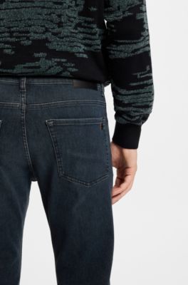 Maine regular-fit jeans in blue super-stretch denim, Dark Blue