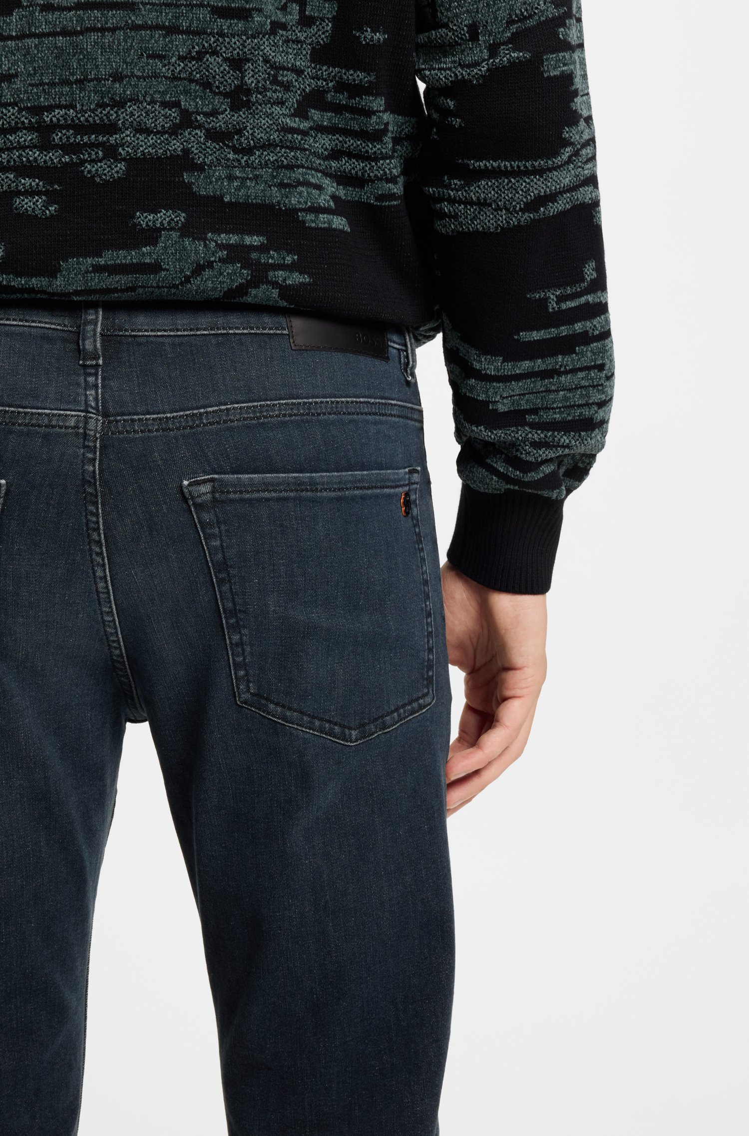 Boss Maine regular-fit jeans in blue super-stretch denim herr – bild 3
