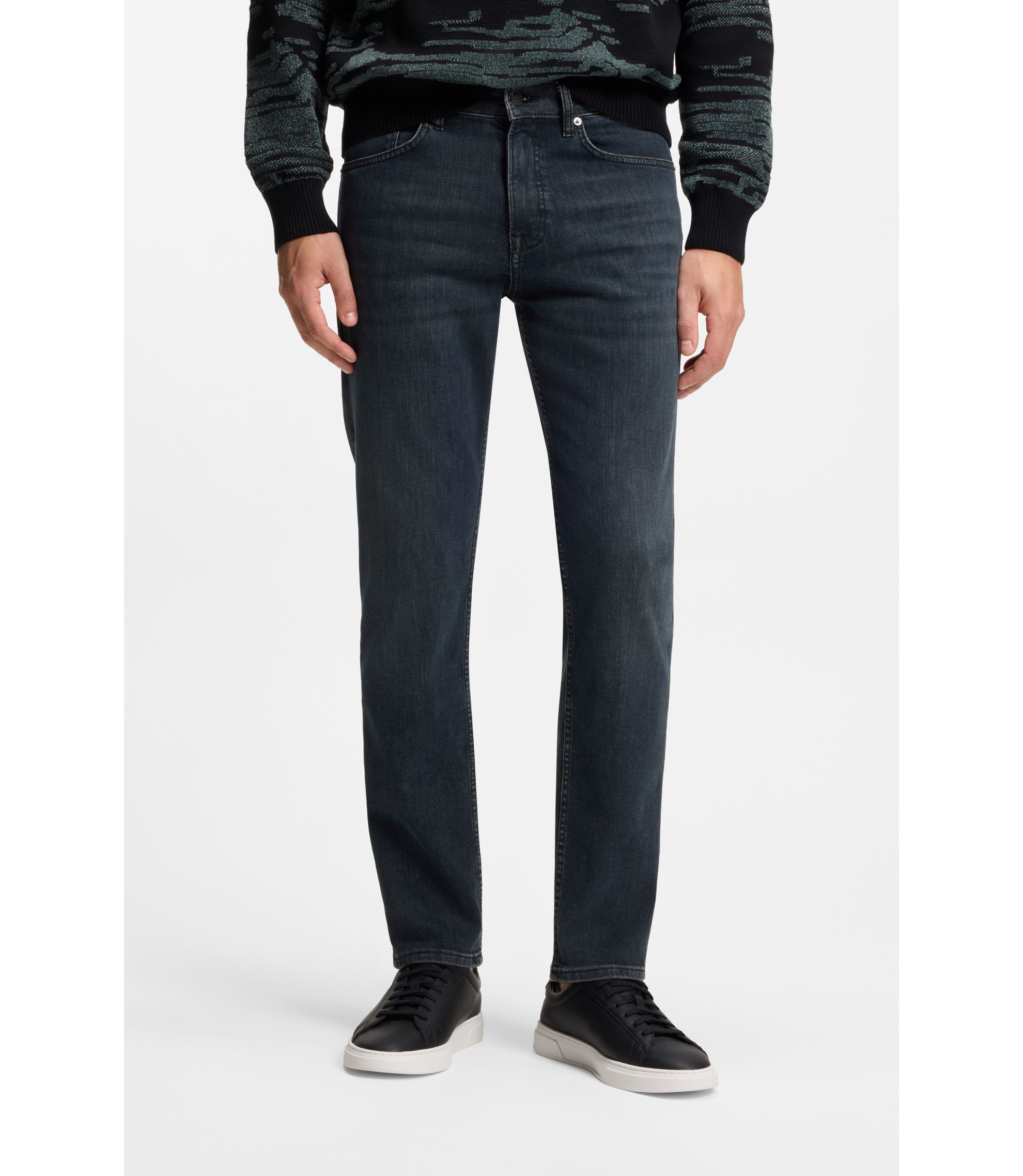 Maine Regular-Fit Jeans aus blauem Super-Stretch-Denim