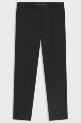 Slim-fit suit trousers in a wool blend, Black