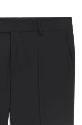 Slim-fit suit trousers in a wool blend, Black