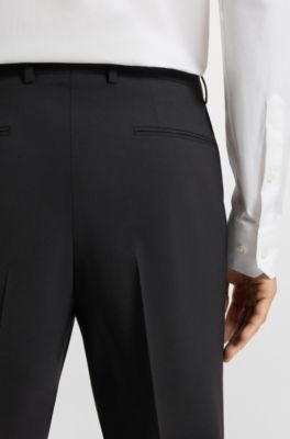 Slim-fit suit trousers in a wool blend, Black
